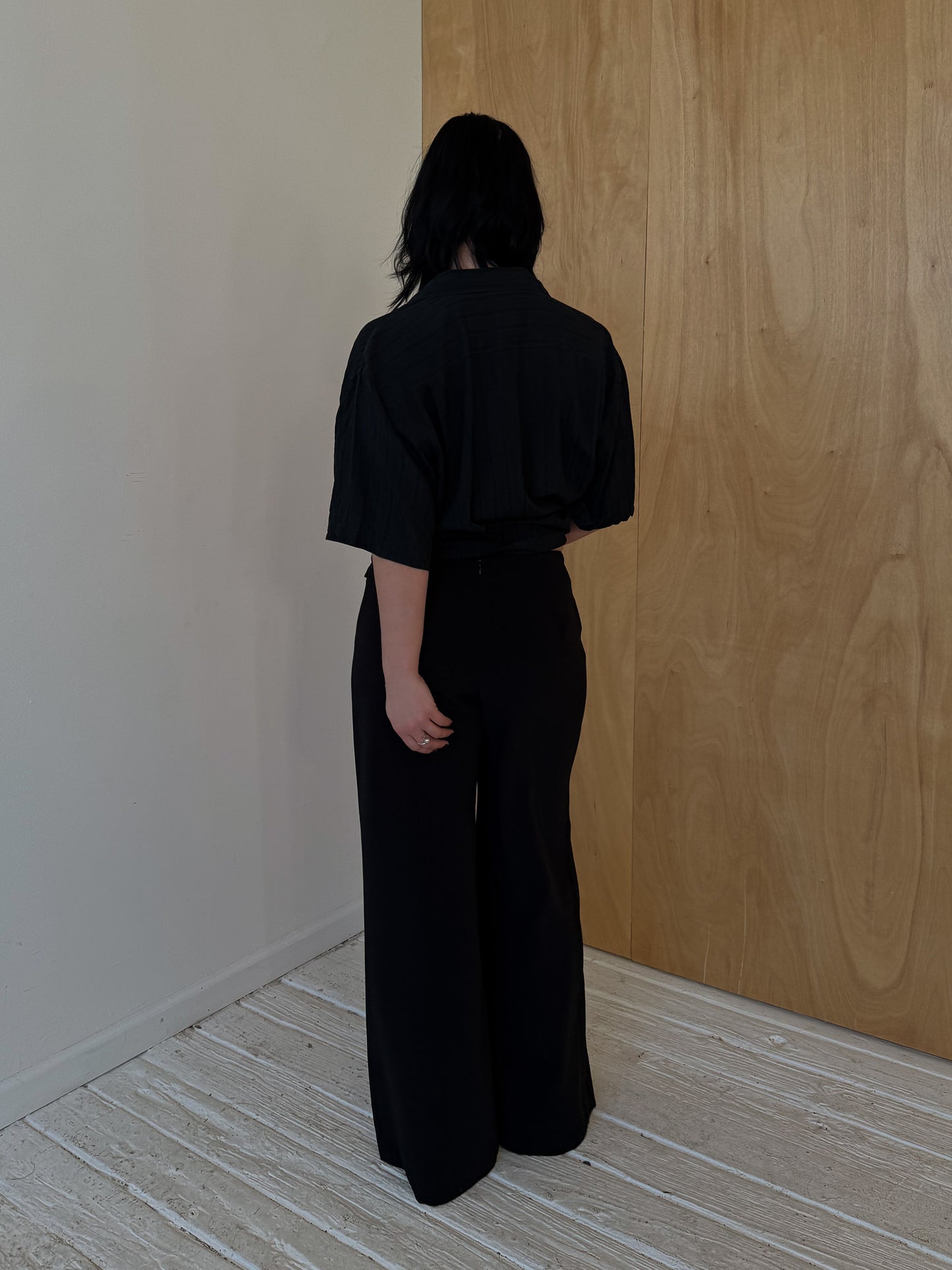 Wide Leg Black Trousers