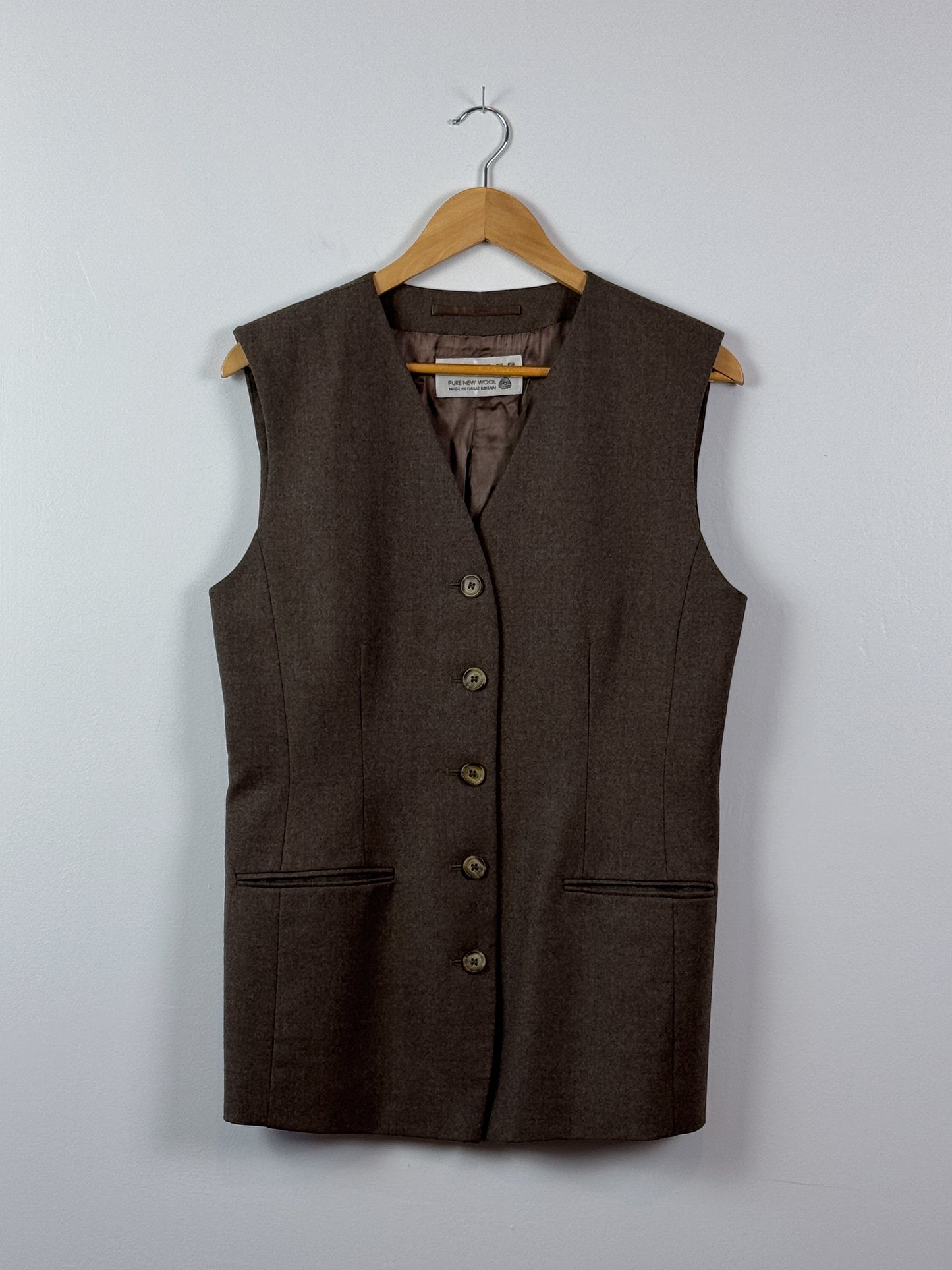 Vintage Long Line Wool Vest