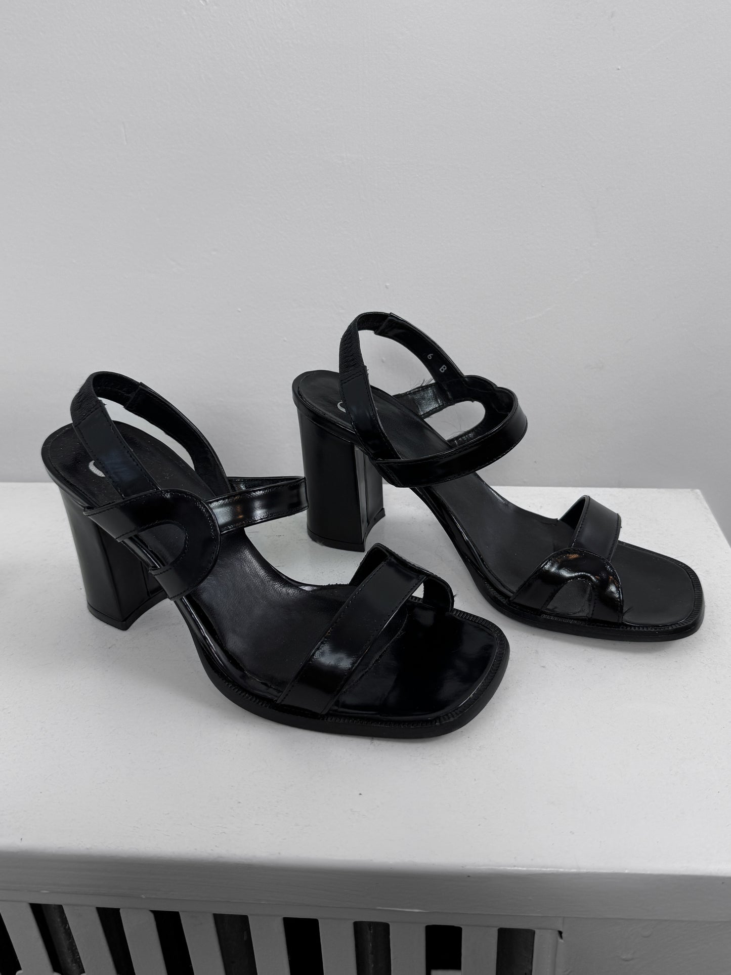 Black Strappy Heeled Sandals