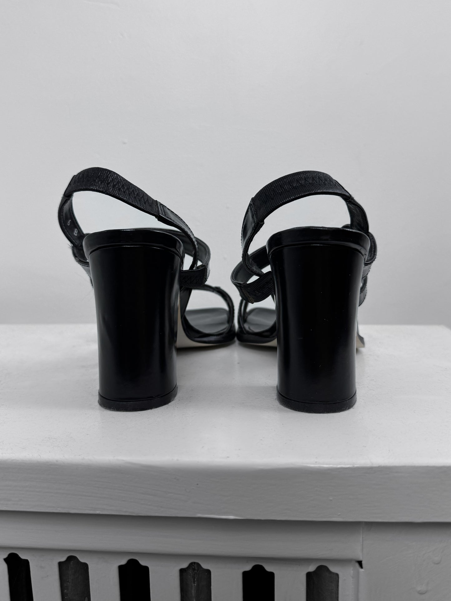 Black Strappy Heeled Sandals
