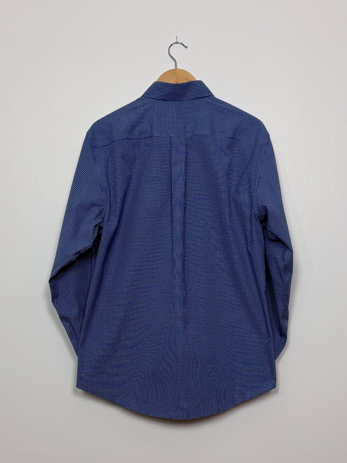 Oversized Grid Print Mens Button Up