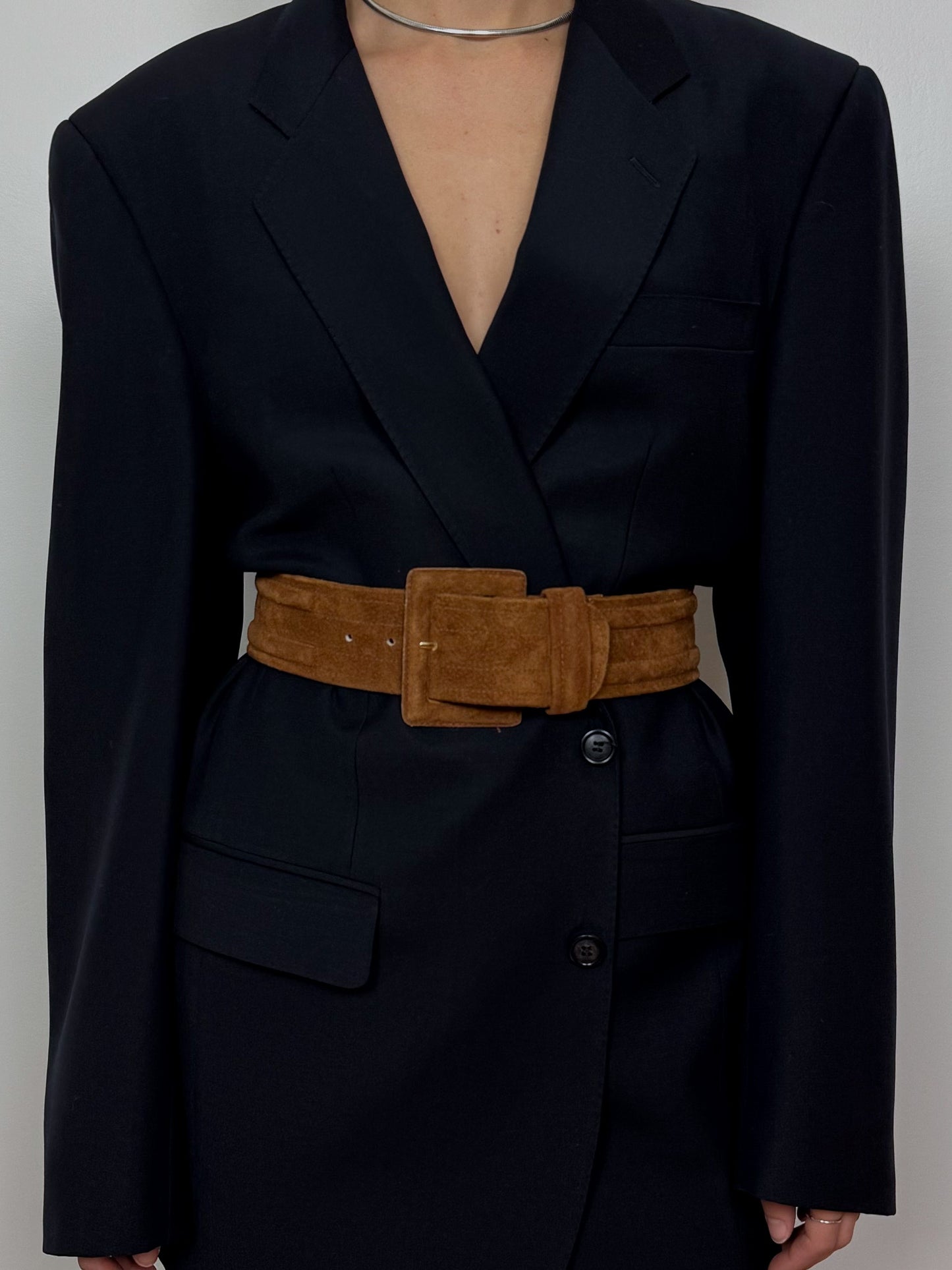 Vintage Thick Brown Suede Belt