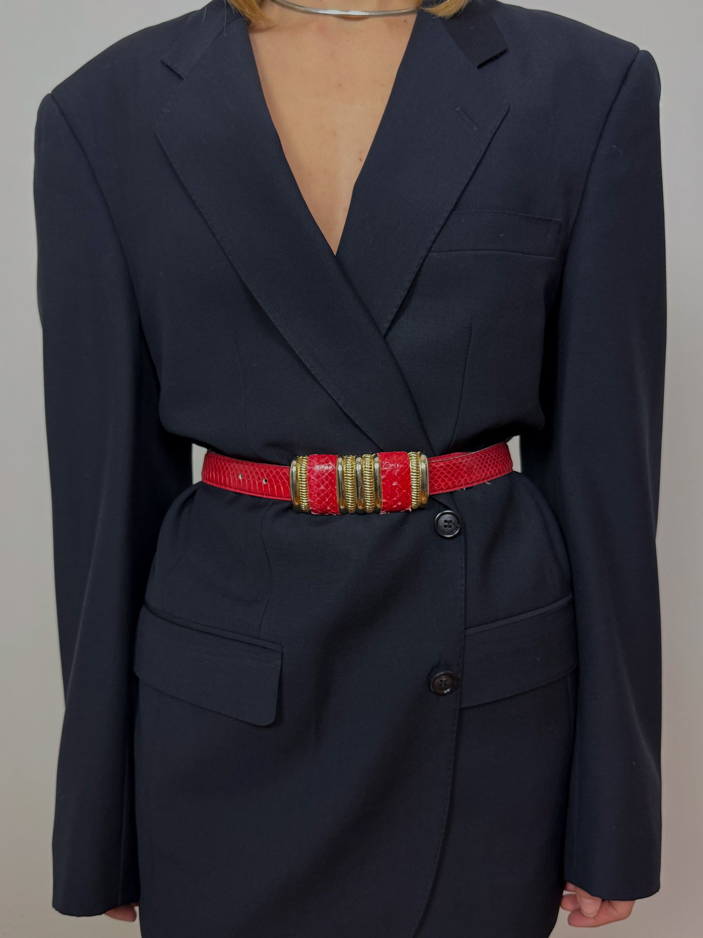 Vintage Snakeskin Red Belt