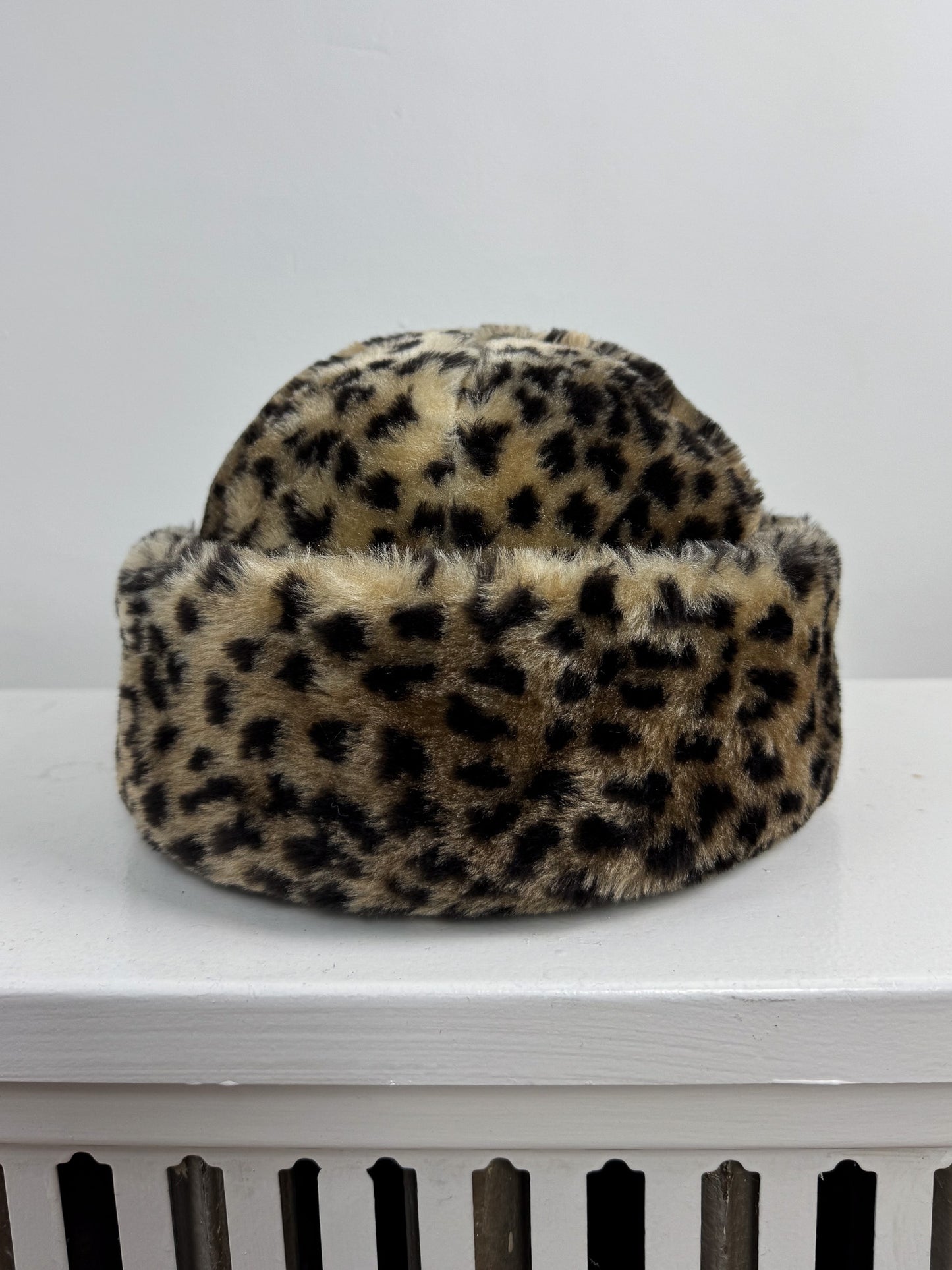Vintage Faux Fur Cheetah Print Hat