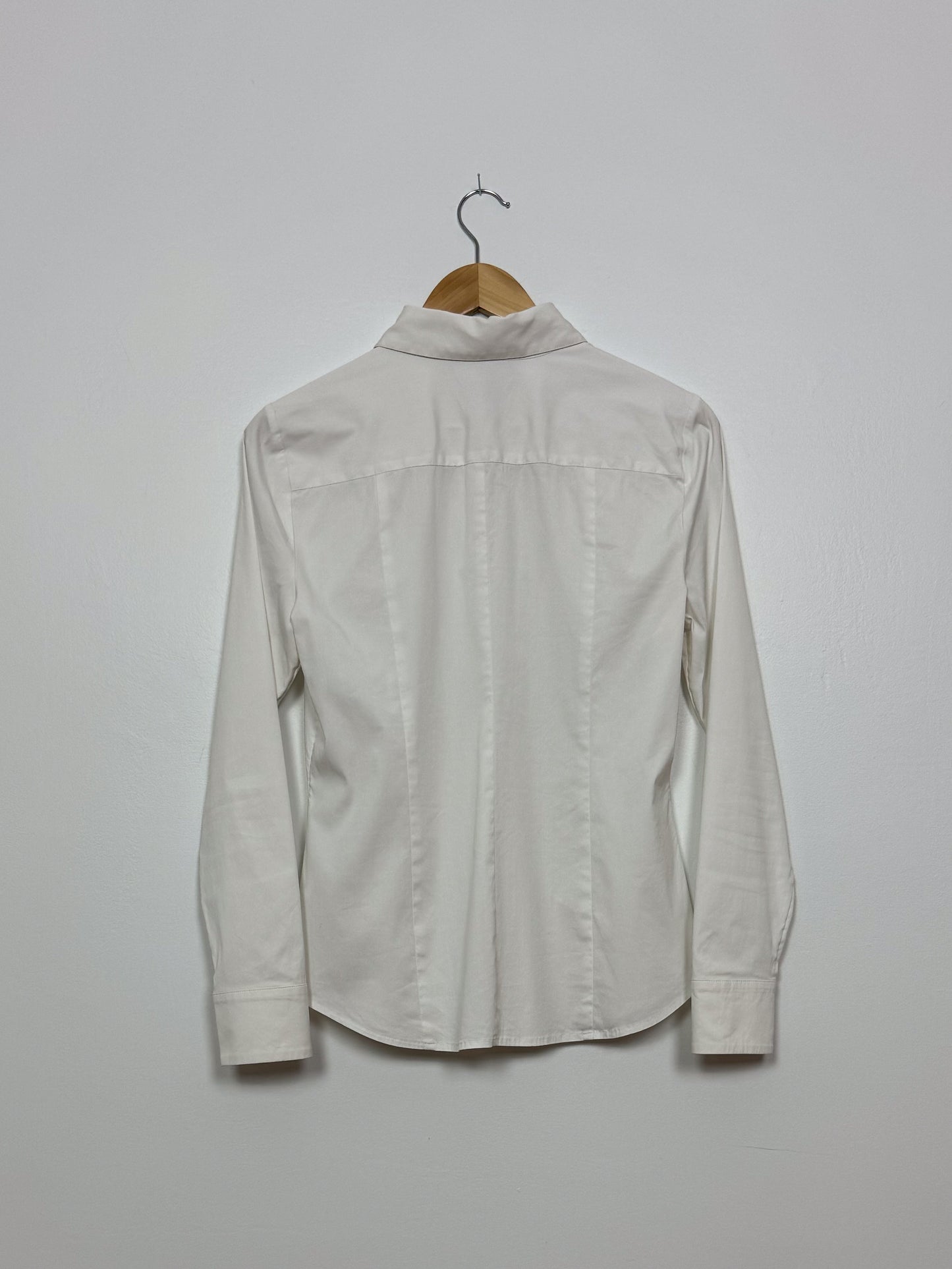 White Fitted Shirt with Seaming