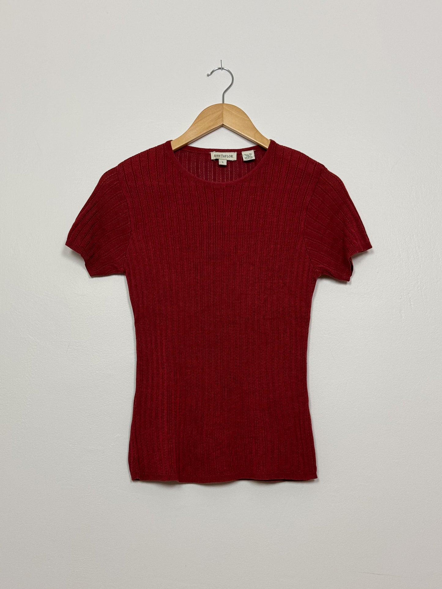 Ann Taylor Red Knit Tee