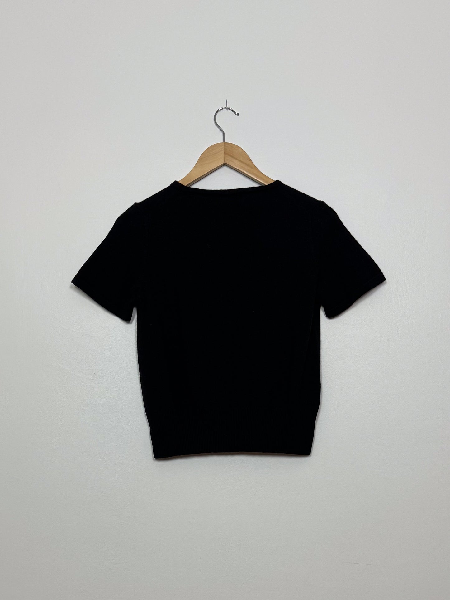 Black Wool Knit Tee