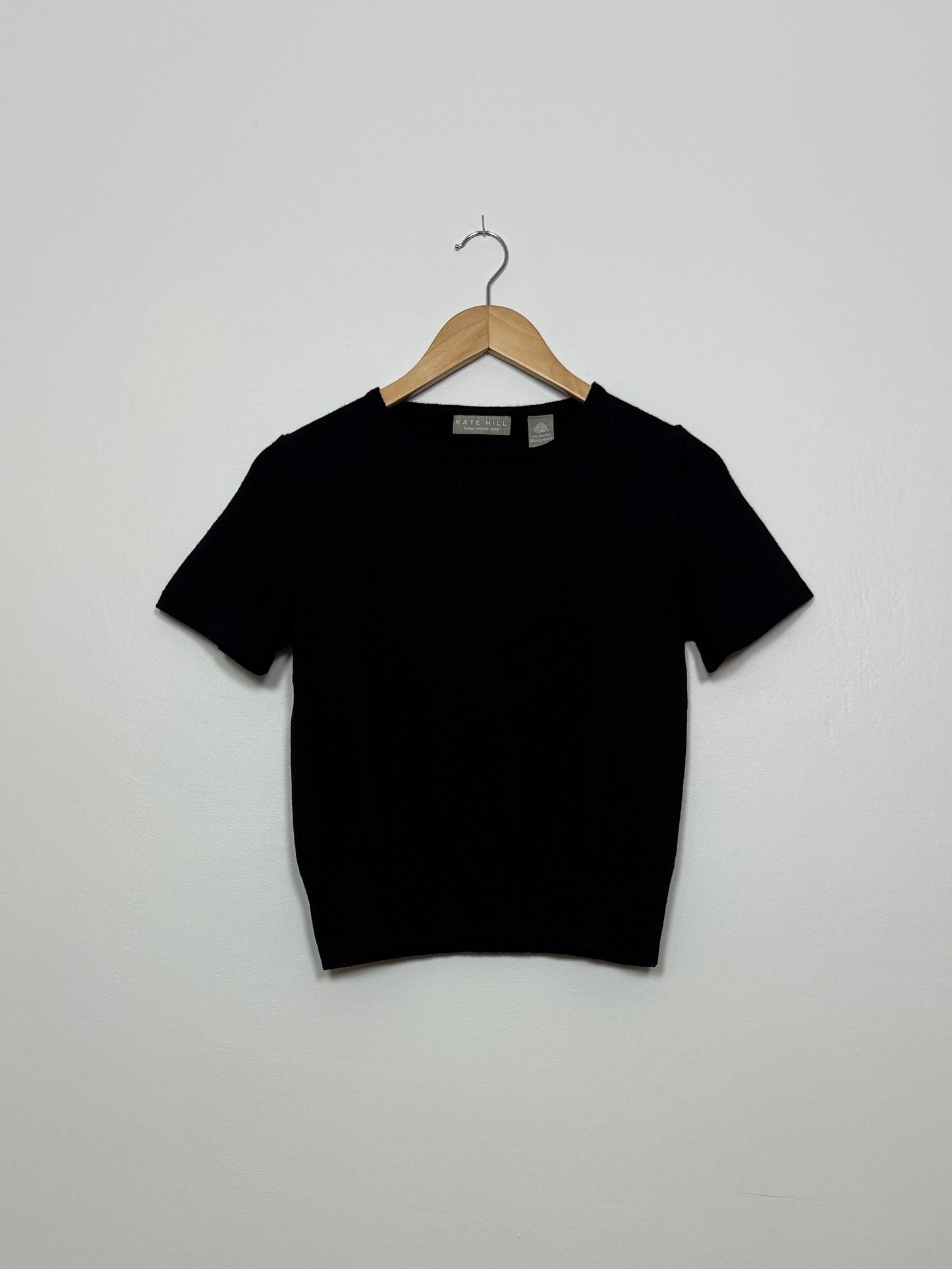 Black Wool Knit Tee