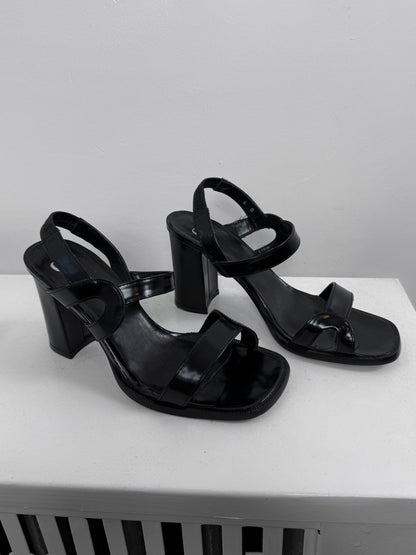 Black Strappy Heeled Sandals