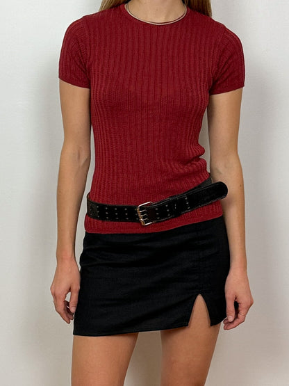 Ann Taylor Red Knit Tee