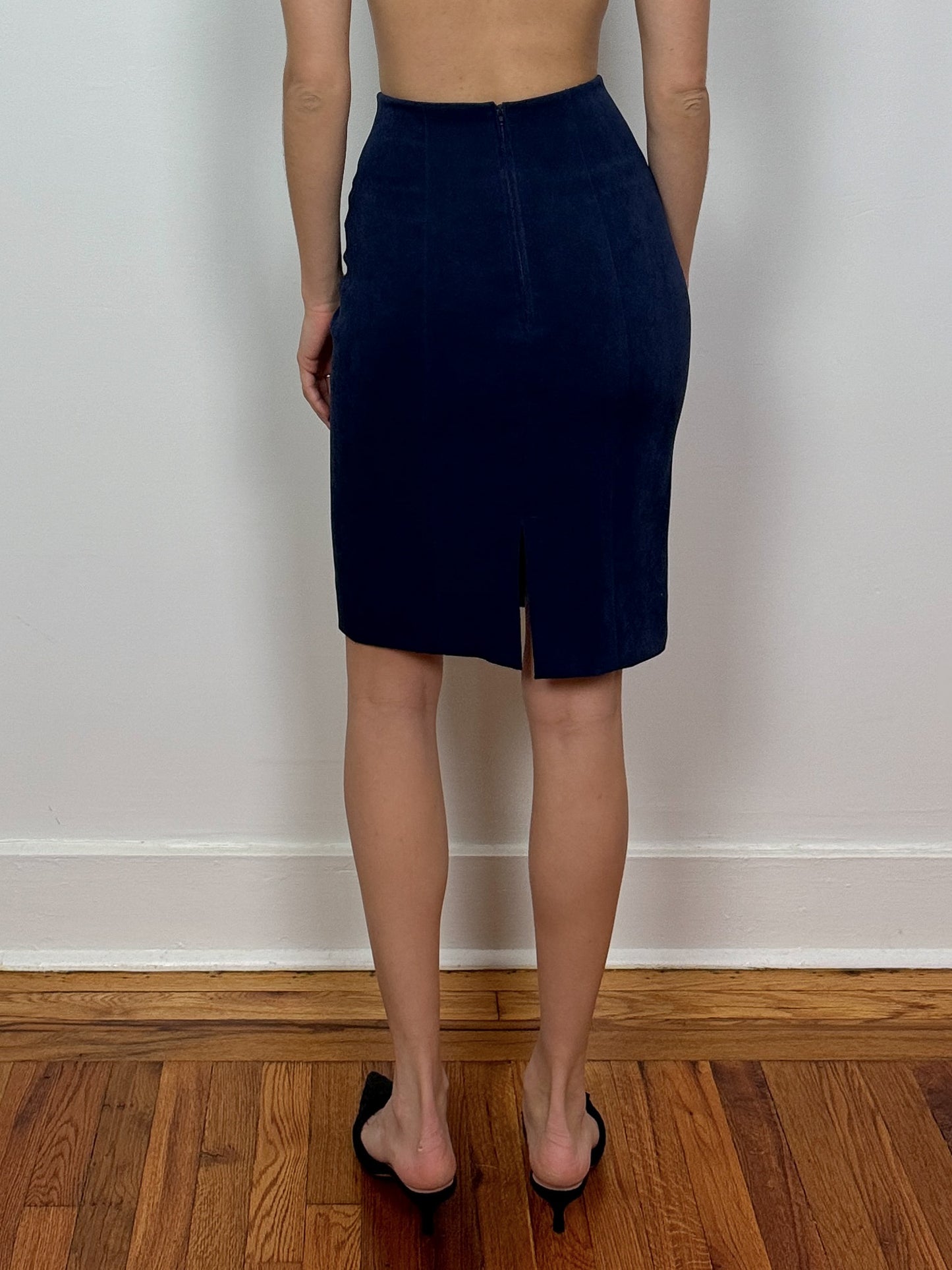 Vintage Navy Pencil Skirt