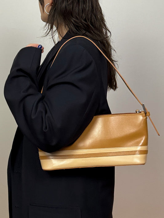 Tan and Cream Shoulder Bag