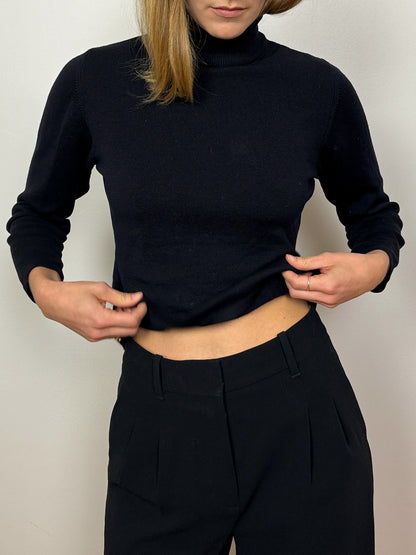 Henri Bendel Navy Wool Sweater