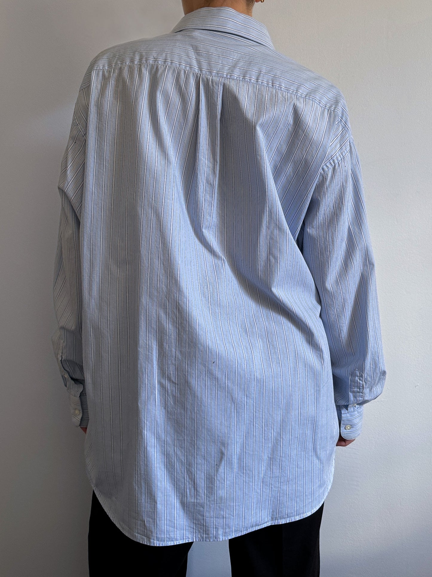 Nicole Miller NY Oversized Striped Button Up