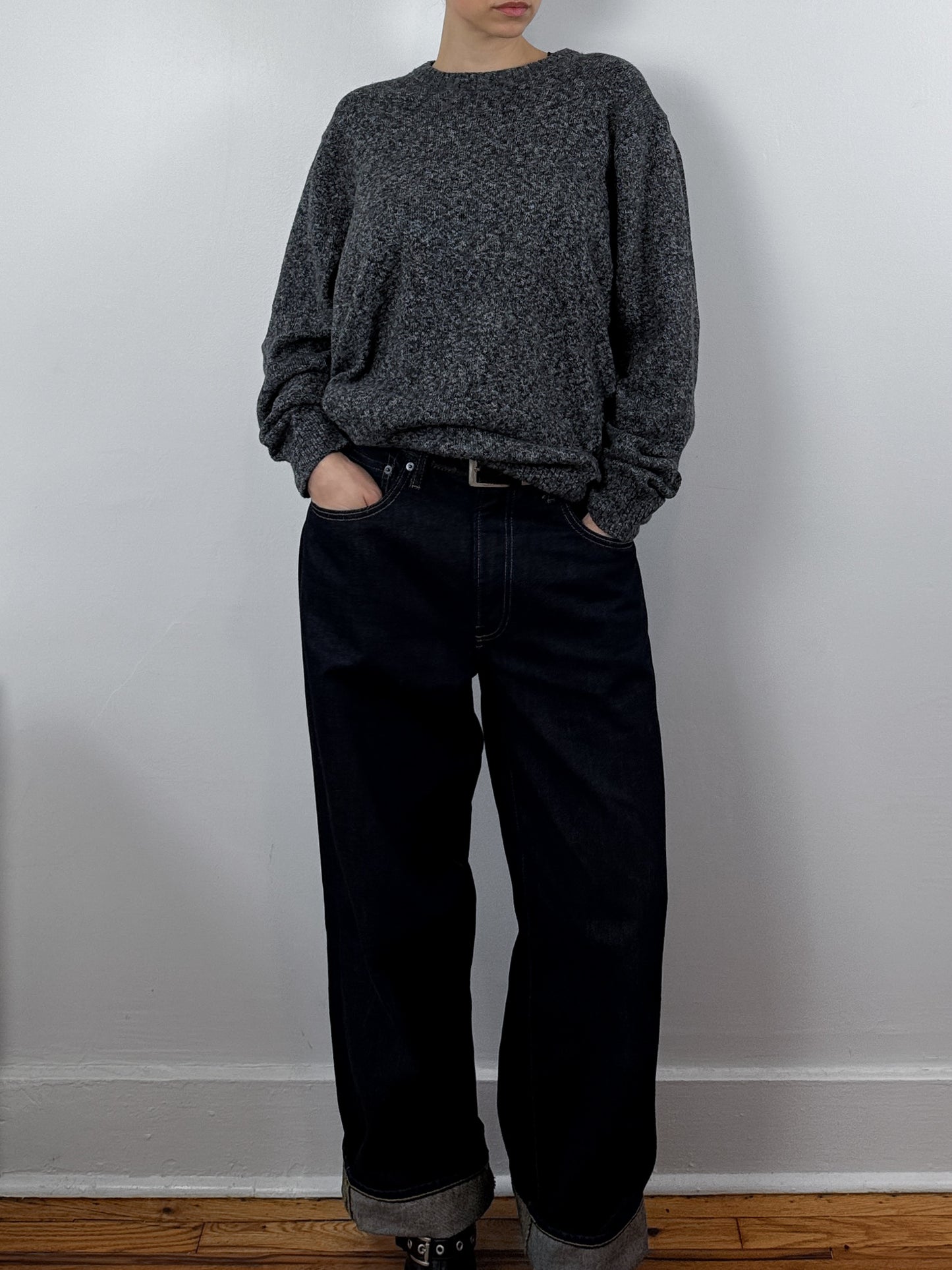 Marled Grey Crewneck Sweater
