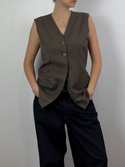 Vintage Long Line Wool Vest