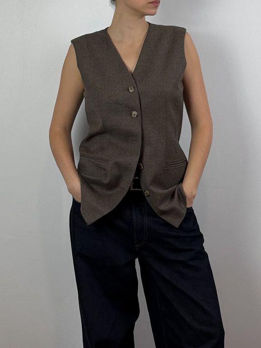 Vintage Long Line Wool Vest