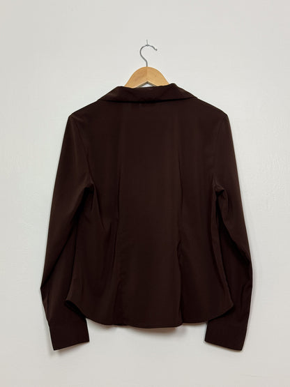 Brown Fitted Blouse