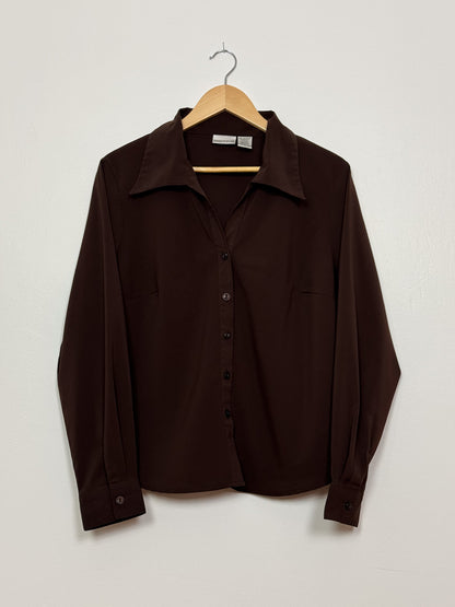 Brown Fitted Blouse