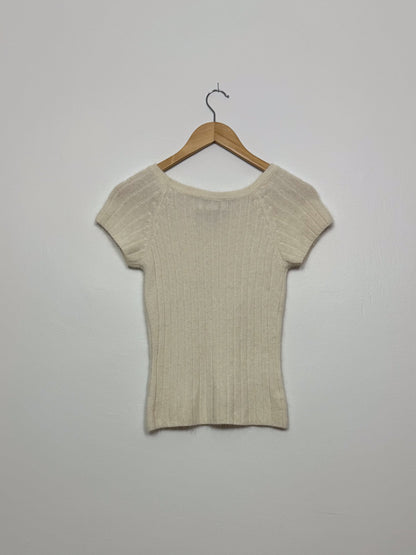 Vintage Cream Knit Tee